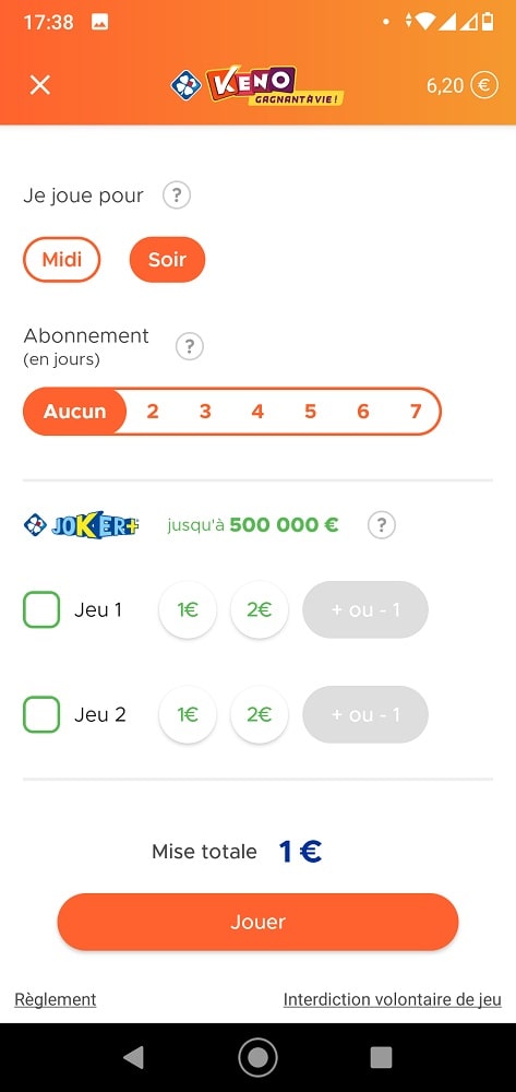 Vous serez dirigé vers le formulaire d'inscription de la Française des jeux. Si vous possédez déjà un compte, il ne vous suffira que de vous connecter.