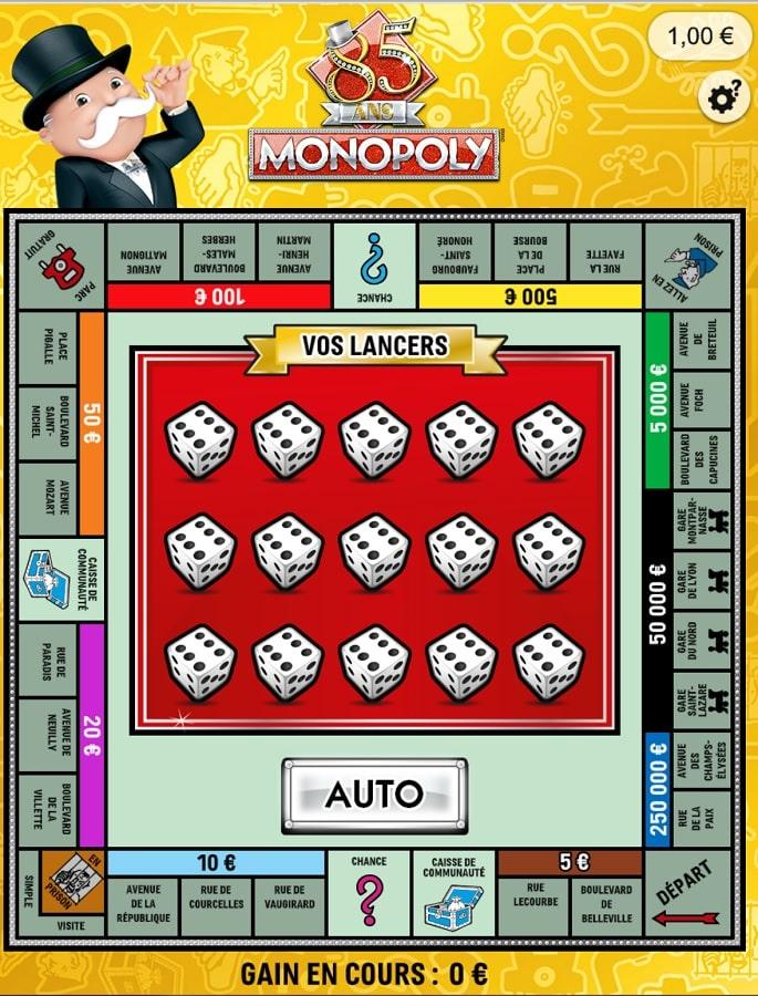 Plateau de jeu Monopoly FDJ en ligne