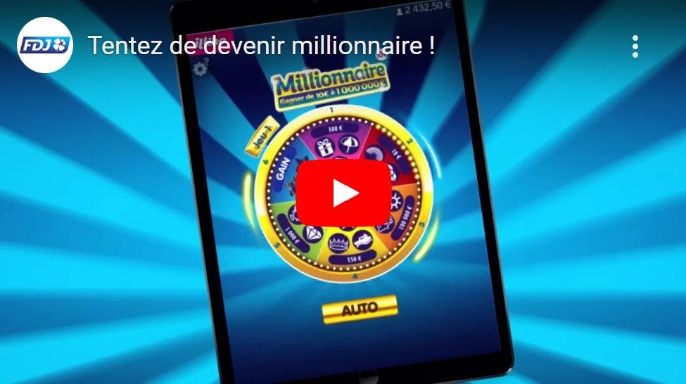 Regardez la vidéo de présentation du jeu à gratter Millionnaire FDJ.