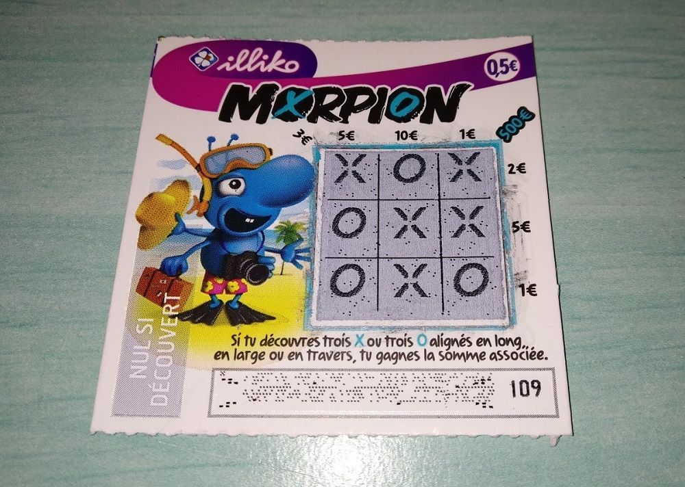 Ticket Morpion gratté