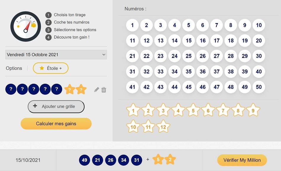 Calculez vos gains Euromillions