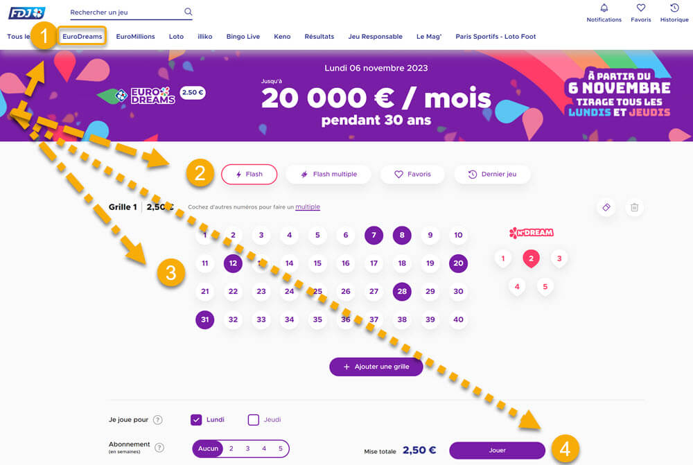 Comment soumettre une grille EuroDreams en 5 minutes chez votre détaillant (buraliste, fleuriste, tabac/presse)