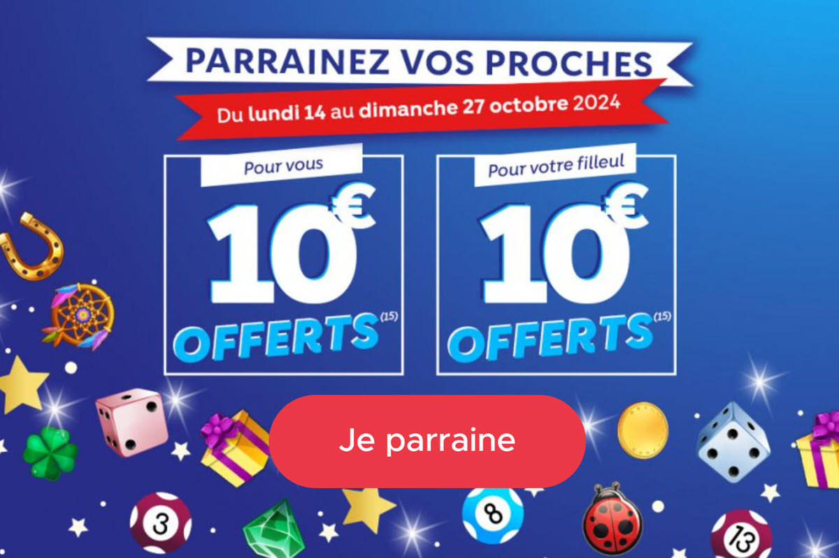 LES JEUX D'ARGENT ET DE HASARD PEUVENT PRÉSENTER DES RISQUES : PERTES FINANCIÈRES, CONFLITS FAMILIAUX, ADDICTION... CONSULTEZ NOS CONSEILS SUR JOUEURS-INFO-SERVICE.FR (09 74 75 13 13 - APPEL NON SURTAXÉ).