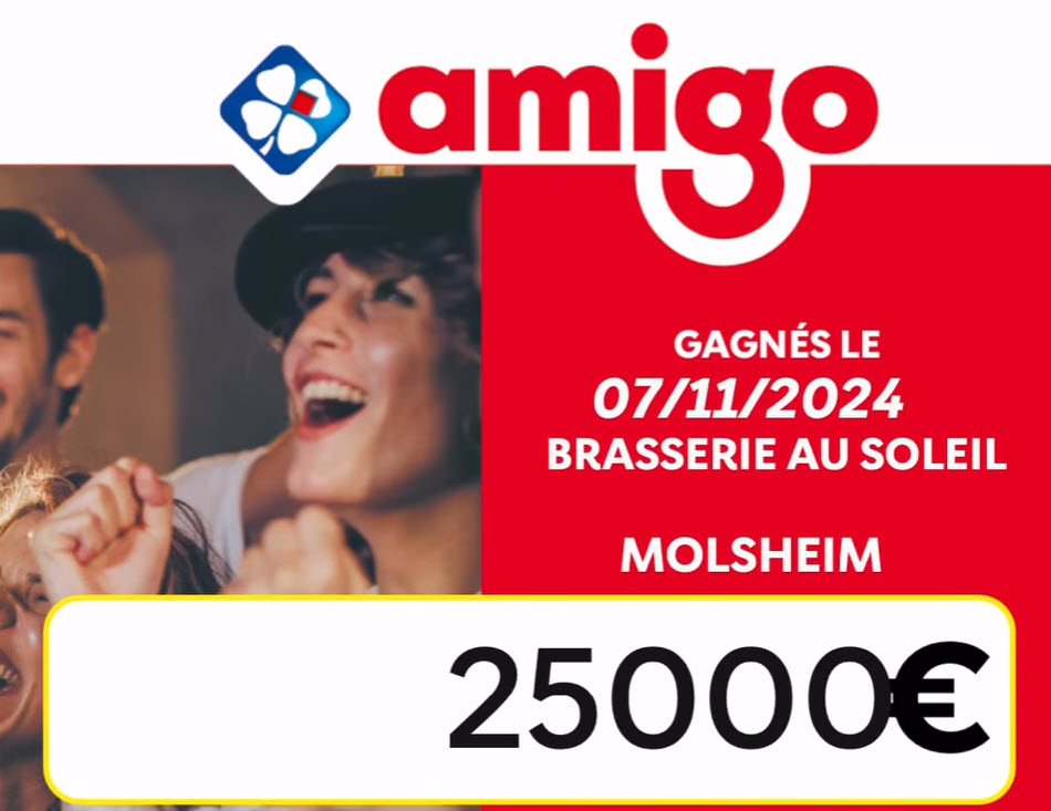 L'annonce de la victoire de 25 000 € à Molsheim dans le Bas-Rhin