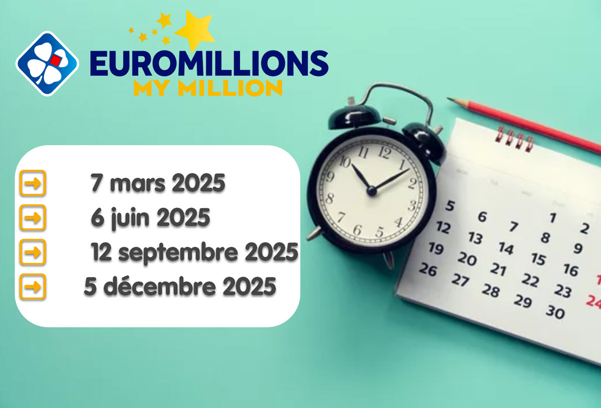 Voici le calendrier complet des mégajackpots EuroMillions programmés pour 2025.