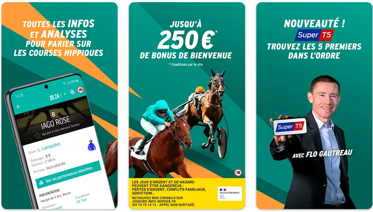 Version de l'application Genybet en 2025 disponible sur Android et l'App Store.