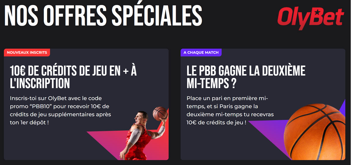 Les offres d'OlyBet suite au partenariat avec le Paris Basketball.
