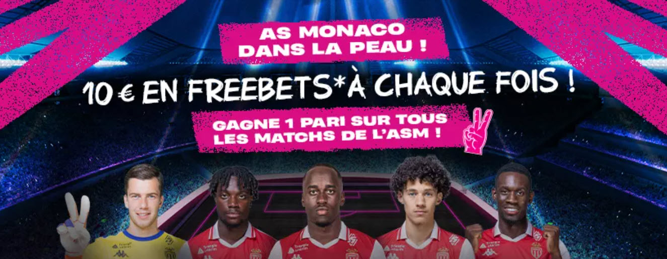 Promotion Vbet x AS Monaco : 10€ offerts sur chaque match de l'ASM
