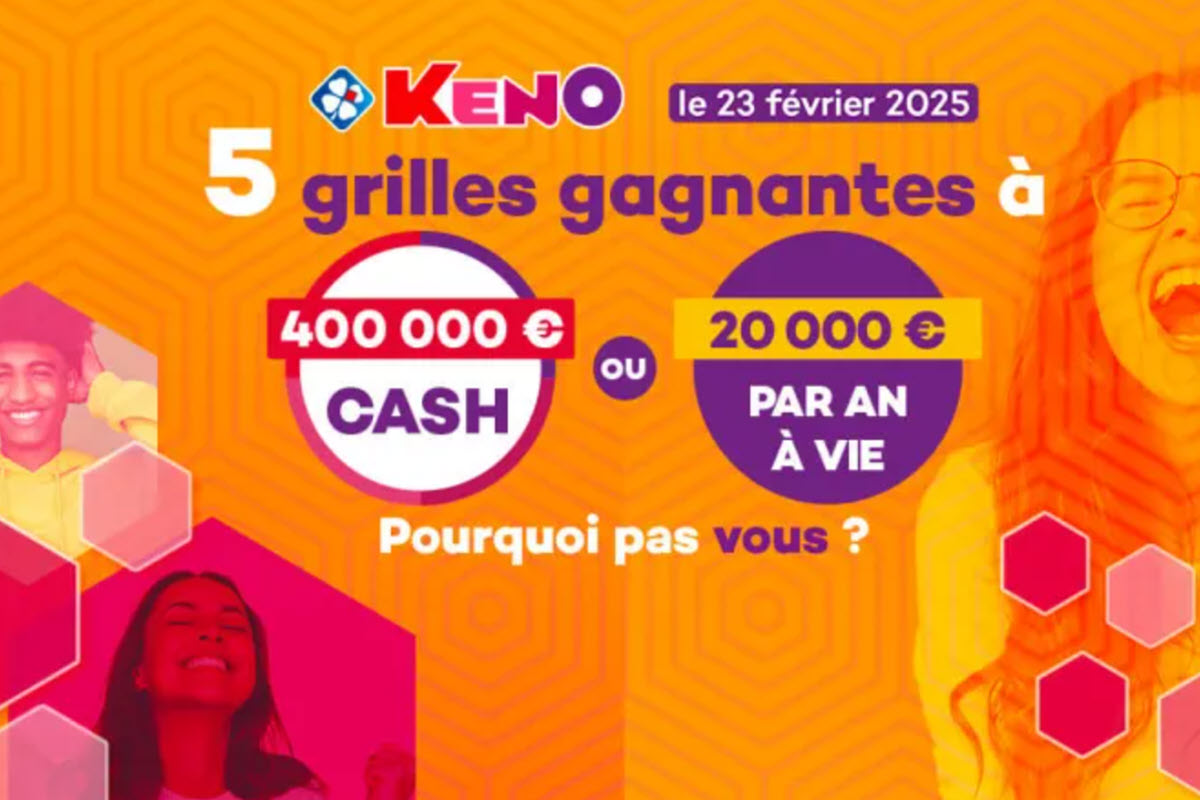 Keno : un événement exceptionnel où cinq gagnants décrochent 400 000€ le même jour durant le même tirage.