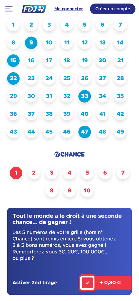 Quel est le tarif de l’option du 2nd tirage du Loto ?